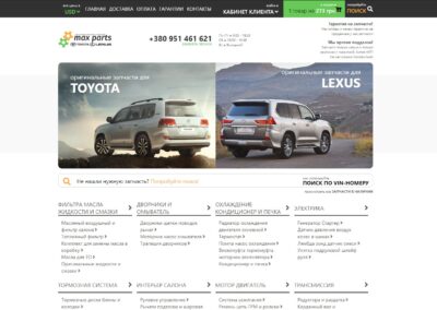 Верстання шаблону Max Parts